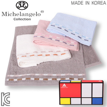 미켈란젤로 컬러블럭 타월아트 110g