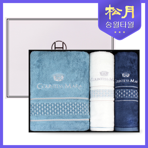 [송월타올] 더블다이아 바스타올 1P + 세면타올 2P 선물세트