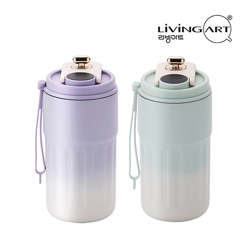 리빙아트 LED 실리콘 끈 보온병460mL