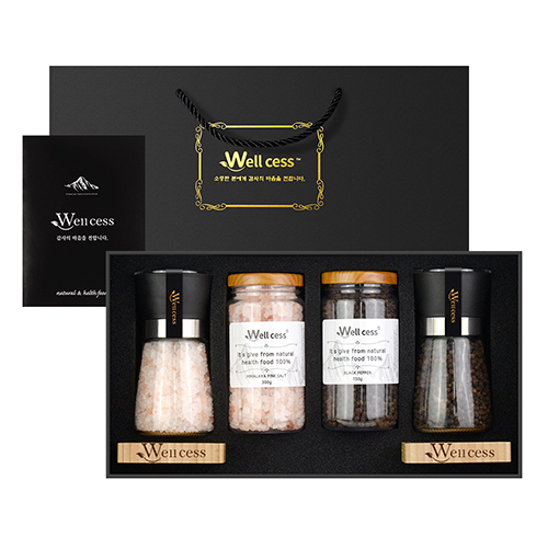 웰세스 WG-204W 히말라야 핑크솔트 블랙페퍼 그라인더 선물세트