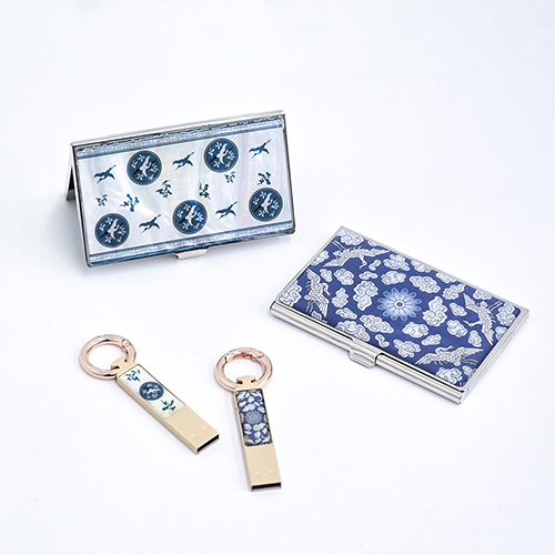 나빌레라 도자문 자개 스틱USB (8G~32G) 명함케이스 2종세트