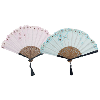 꽃자수 부채
