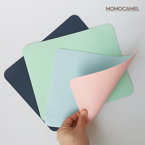 모모카멜 마우스패드 양면 사각 PU 가죽 25*21cm