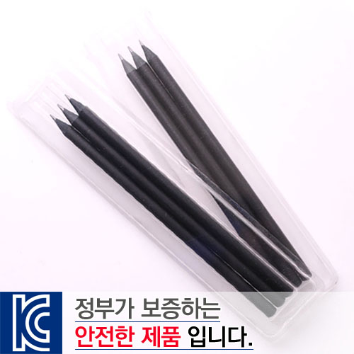 투명사각·흑목원형미두연필3p세트
