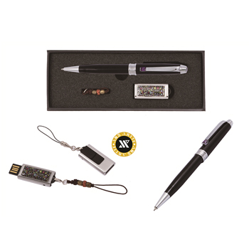 자수정뉴워터펜실버+한글자모음자개USB(8GB~64GB)
