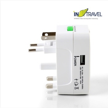플라이토 해외 여행용 USB 2포트 멀티 아답터 JS-