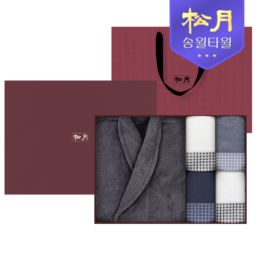 송월 컬러컬렉션 가운 + 호텔컬렉션 톤 175g 타올 5P 세트