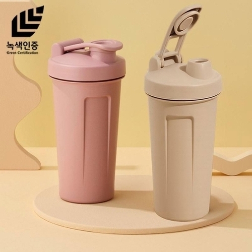 (국산) 숨텀블러 쉐이커 스포츠 나무소재 녹색인증 탄소중립 친환경텀블러 