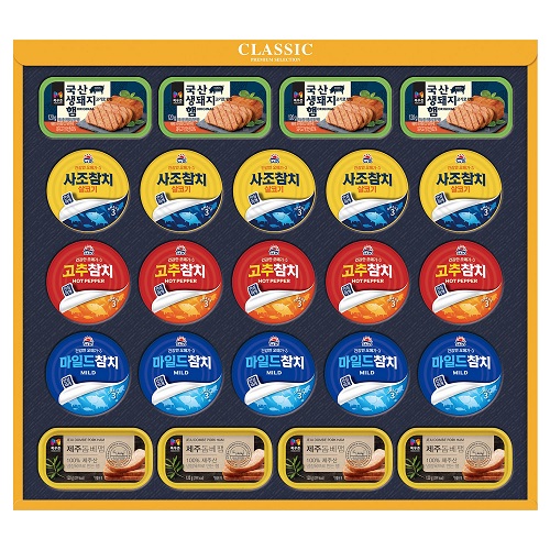 프리미엄 햄복합 6호 사조참치 목우촌 선물세트 (쇼핑백