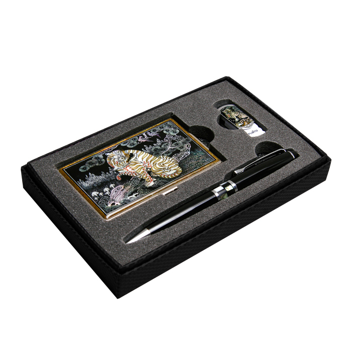 [JS-0098]명합집+자개볼펜+USB메모리 세트 4G