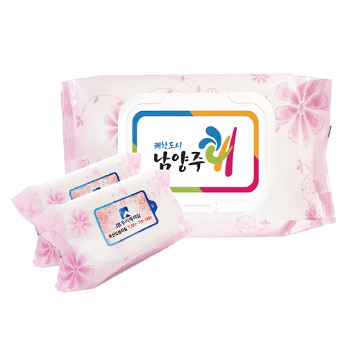 80매 코스모스핑크 캡형 물티슈