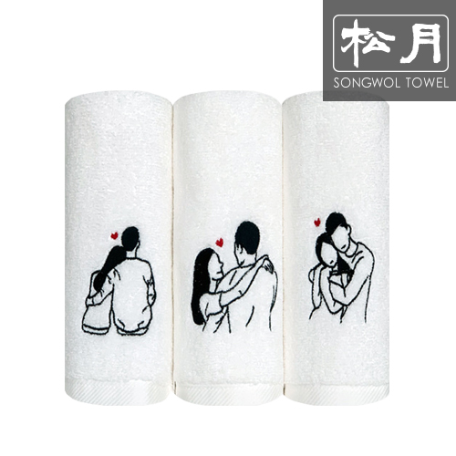 송월 호텔 커플자수타올 150g 1P