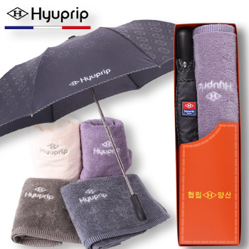 협립 2단 엠보바이어스 완전자동우산+호텔코마타월1P 세트   