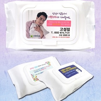 흰색물티슈 55g 캡형 (60매)
