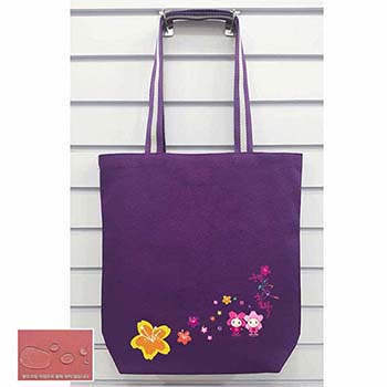 스트라이프웨빙 캔버스 칼라에코백 45x38x12cm