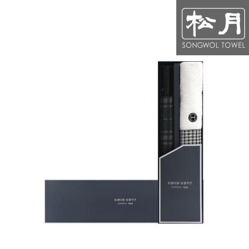 송월 SW 2단 모던체크 우산1p+호텔컬렉션 톤 타올1