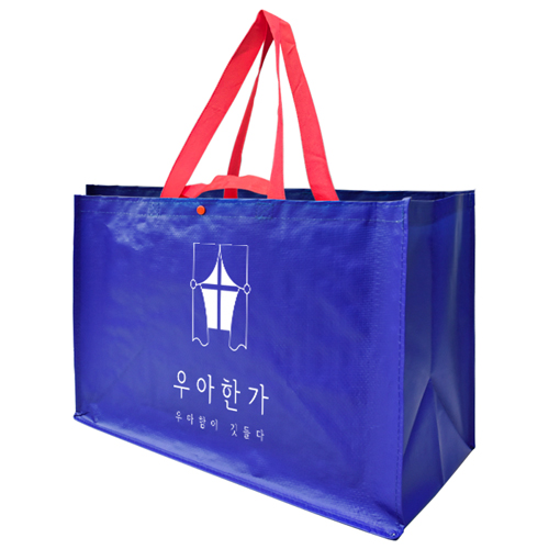 (특대형) 블루 뉴 레트로 타포린시장가방 53*30*3