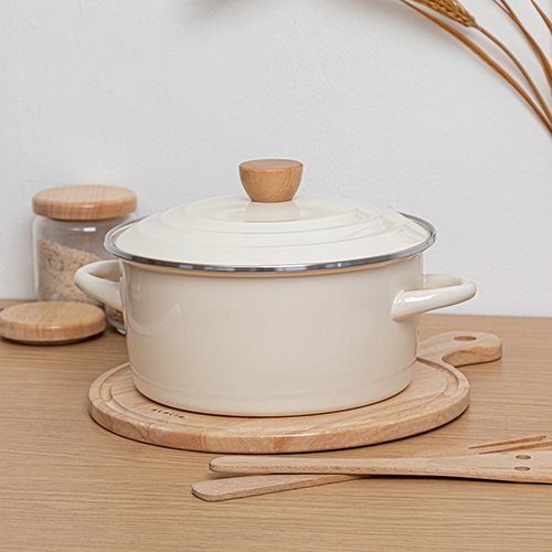 영국R. 바닐라크림 인덕션IH 법랑냄비 양수 22cm