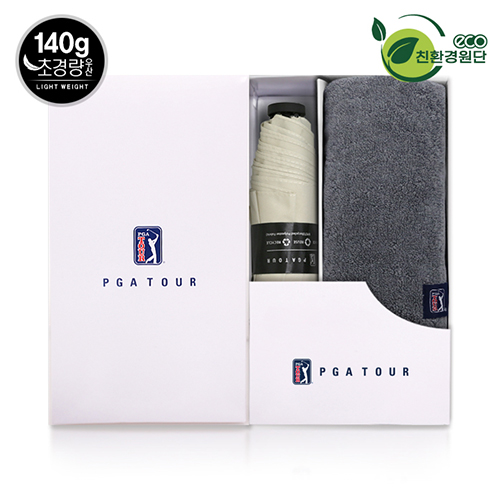 PGA 친환경그린 3단수동 경량스키니+260g코마사타올