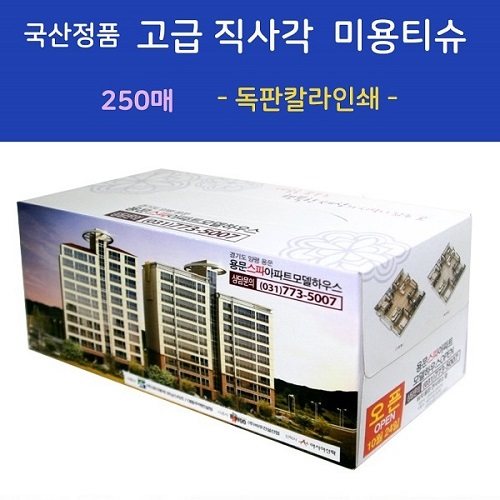 국산정품 고급 직사각 미용티슈 250매 