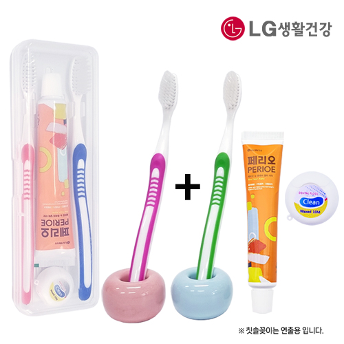 커플 326미세모칫솔+페리오치약+치실 세트 