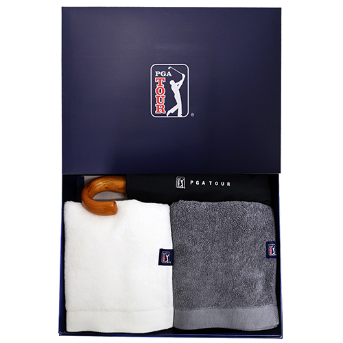 PGA 3단자동 블랙우드핸들+260g 코마사타올 2P 